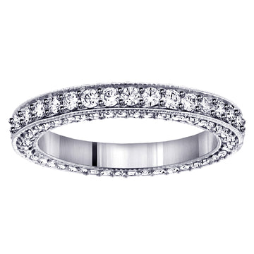 1.50 CT Diamond Eternity Wedding Band in 14k White Gold